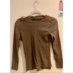 NWOT Ralph Lauren 3/4 Sleeve T-shirt w/ Zipper